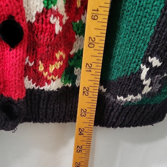 Vintage 1991 The Eagles Eye  Chrismas Ecuestrian  Knit Cardigan Sweater Size S - Picture 8 of 8